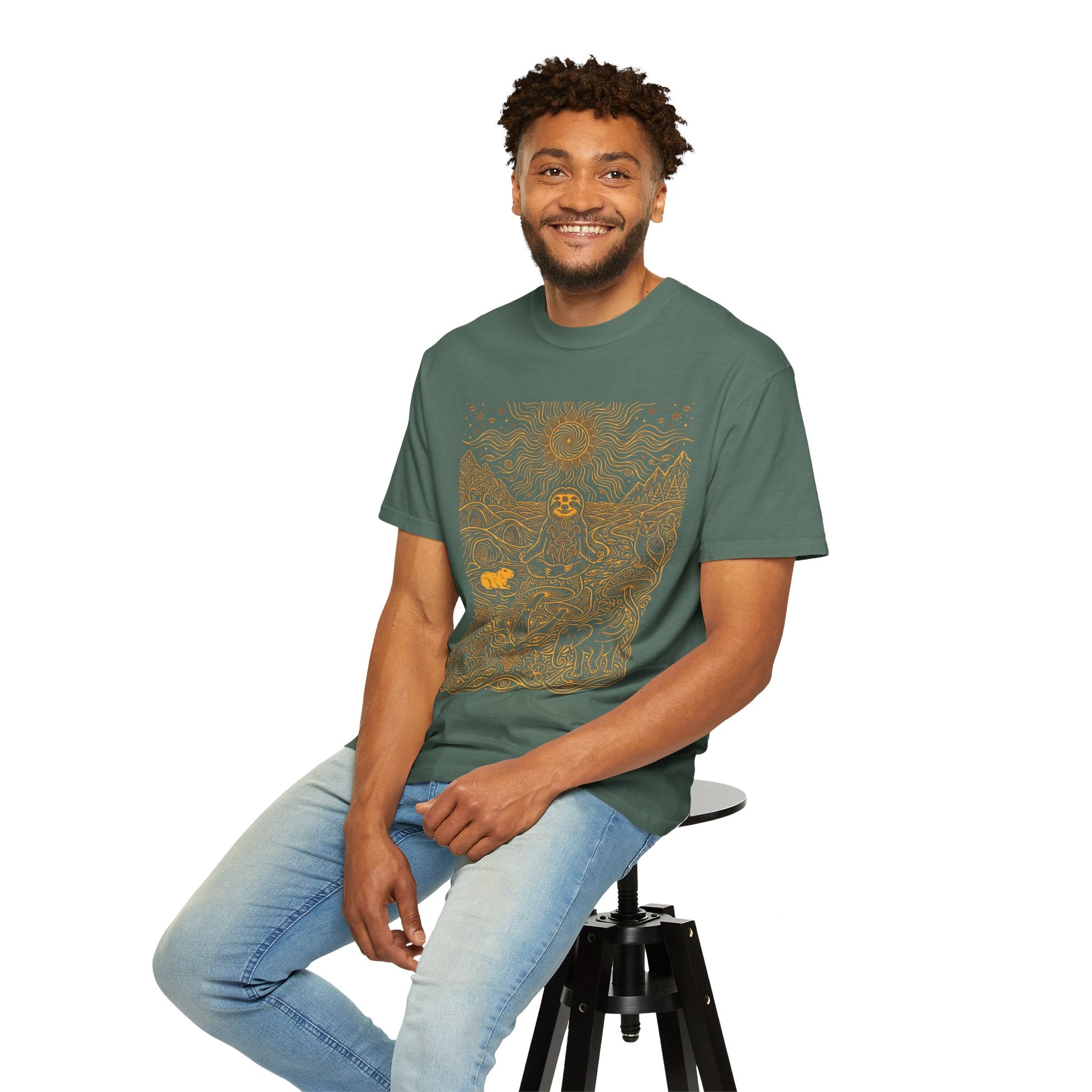 The Stillness — Meditating Sloth Mandala T-Shirt