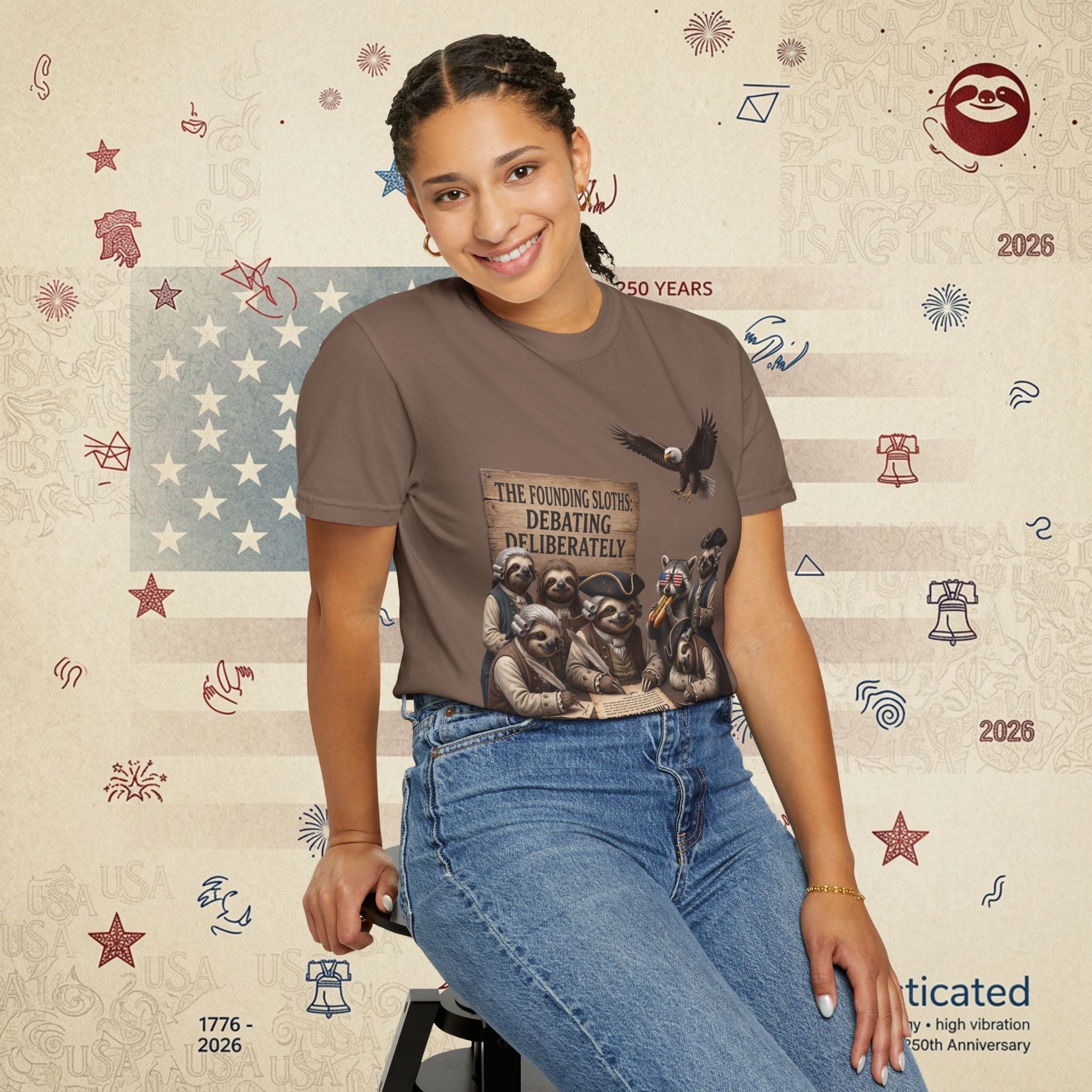 The Founding Sloths — Debating Deliberately Colonial Sloth Tee