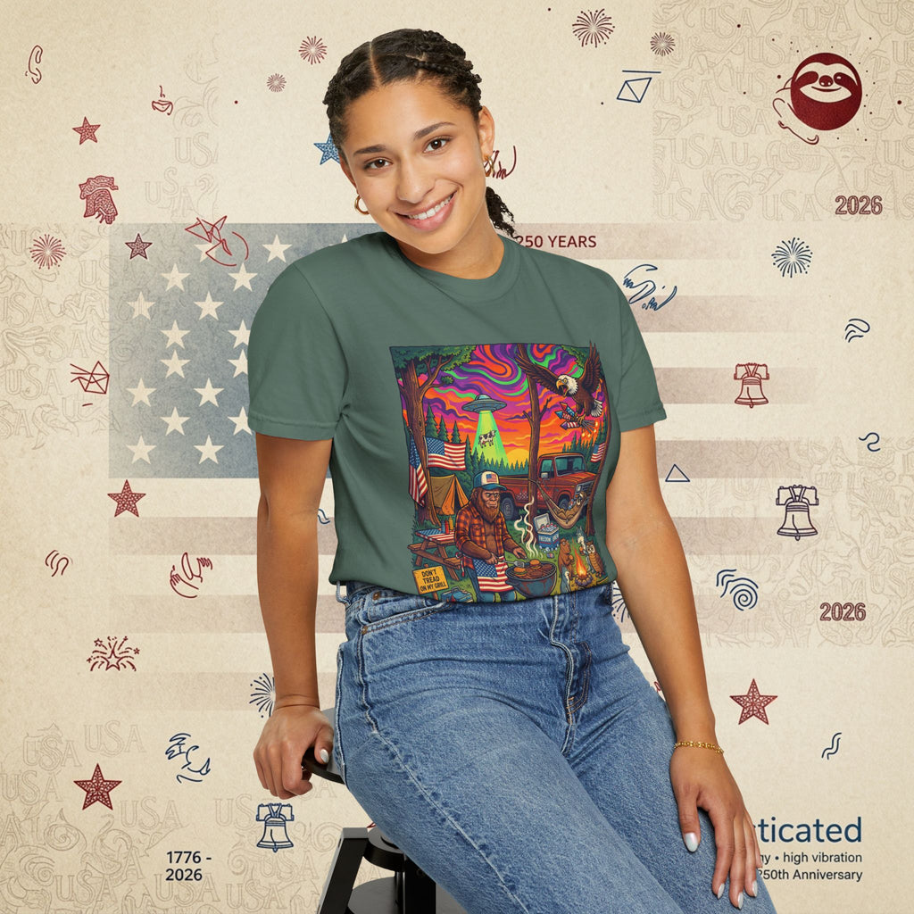 The Long Weekend — Sloth Campfire Americana T-Shirt