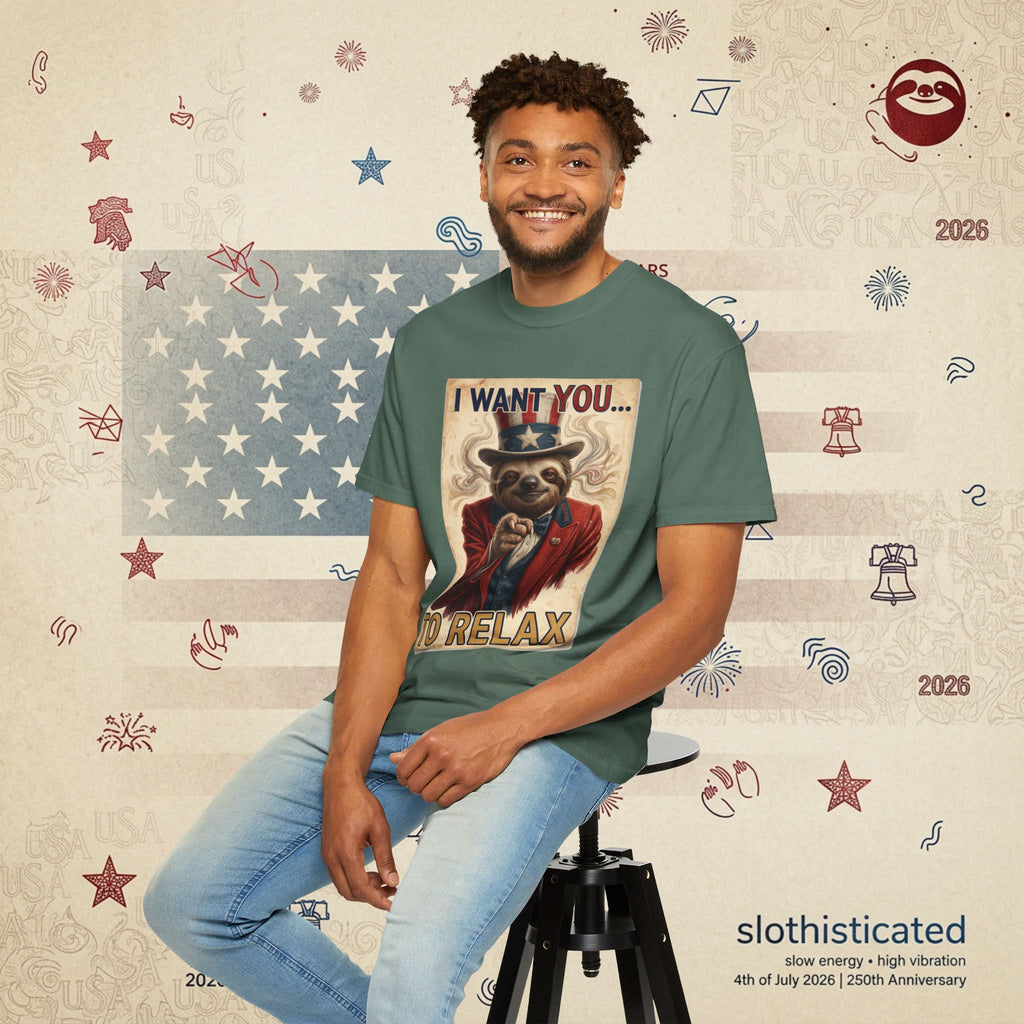Uncle Slow — Patriotic Uncle Sam Sloth Relax Parody T-Shirt