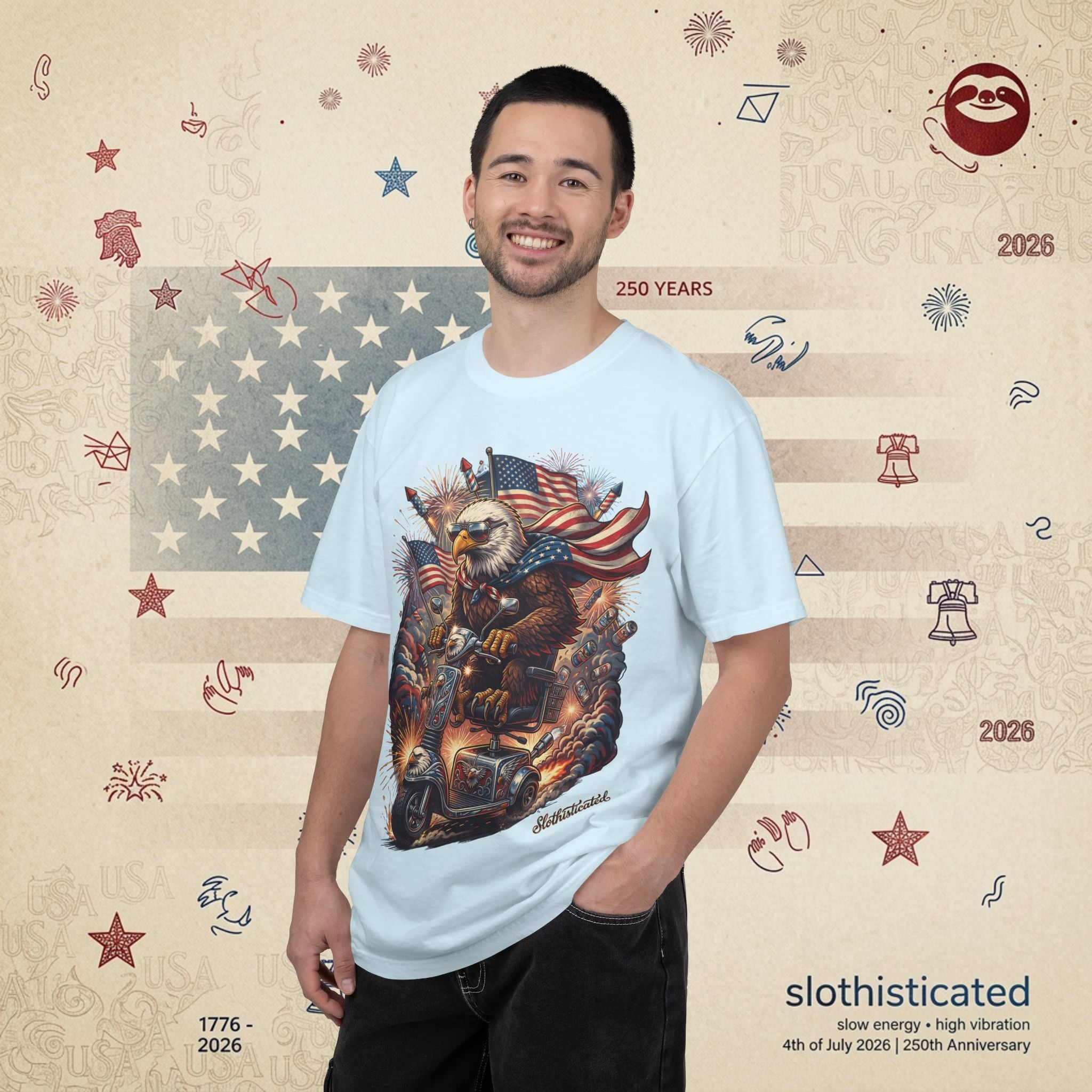 The Outrider — Patriotic Bald Eagle Motorcycle T-Shirt