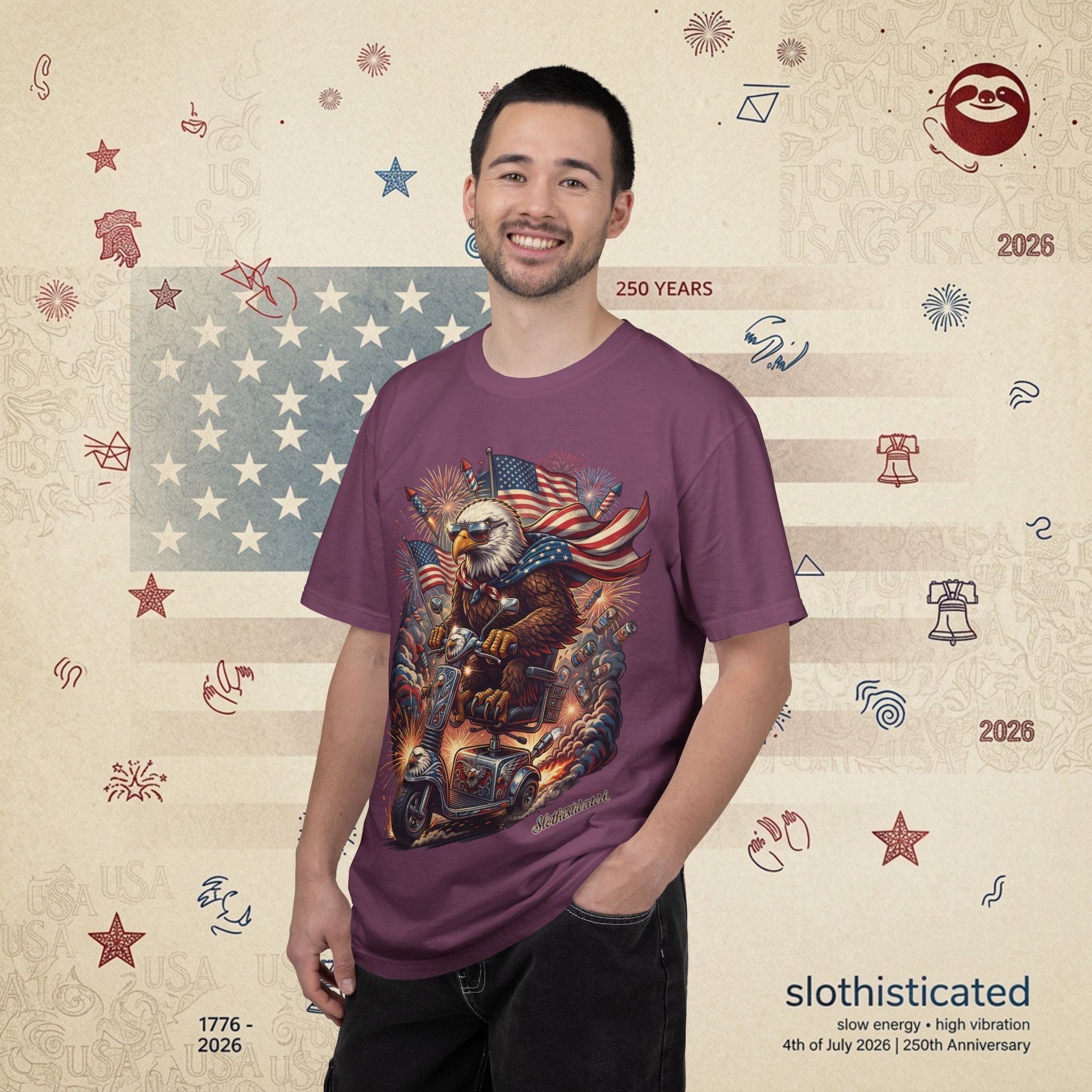 The Outrider — Patriotic Bald Eagle Motorcycle T-Shirt
