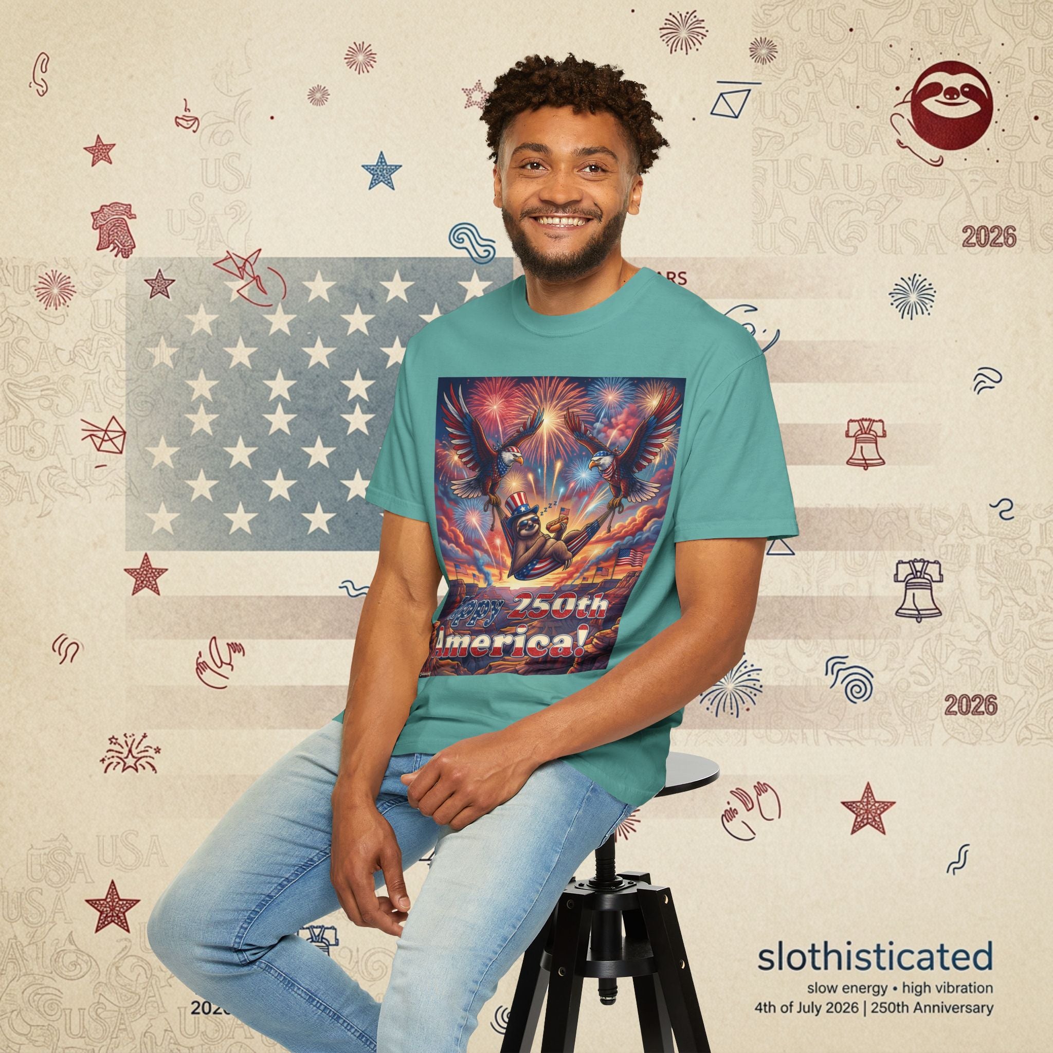 The Repose — Sloth Hammock 250th Anniversary T-Shirt