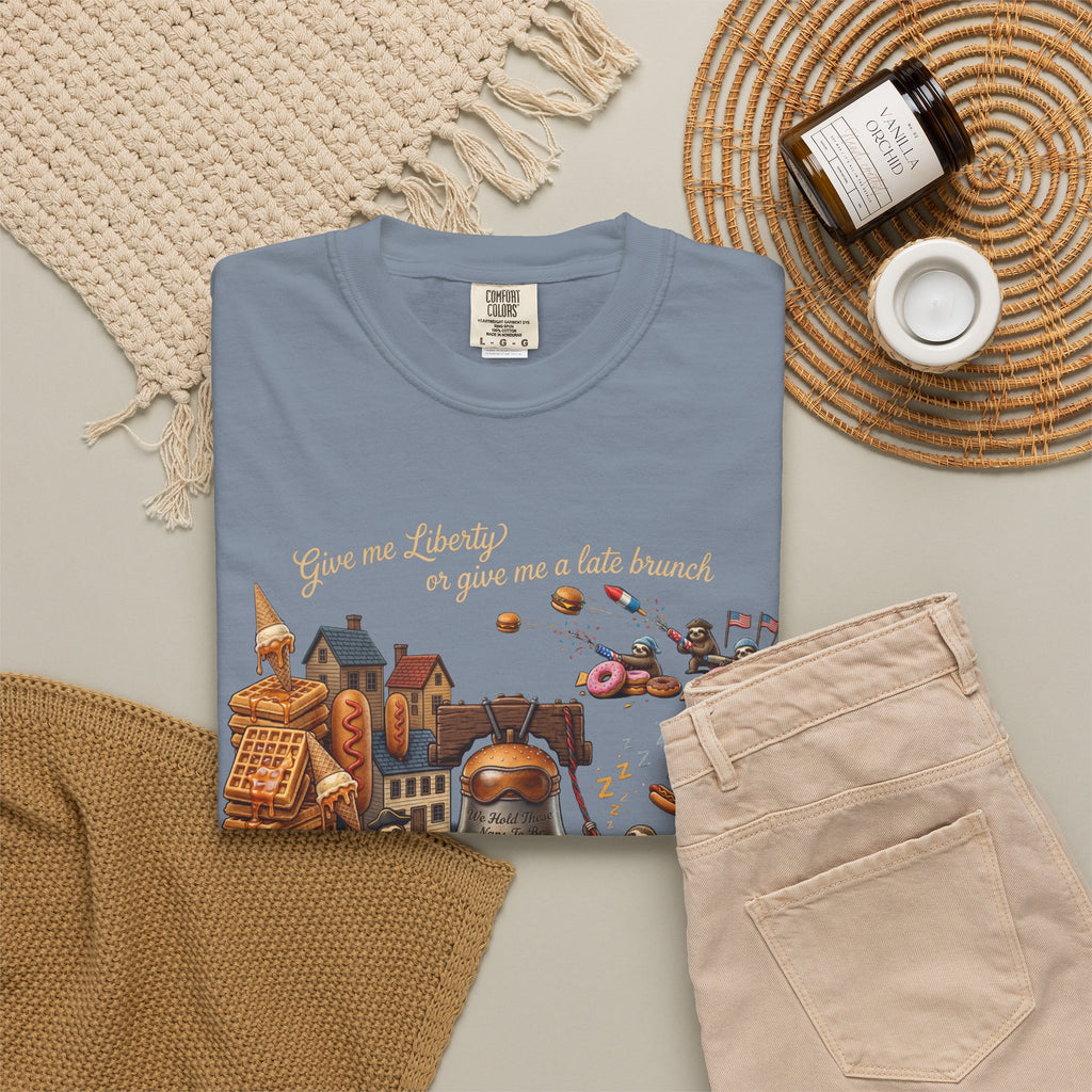 The Late Brunch — Liberty Bell Sloth Vintage Illustration Tee