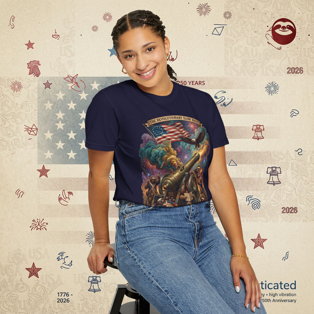 The Slow Riot — Patriotic Revolutionary Cannon 1776–2026 T-Shirt