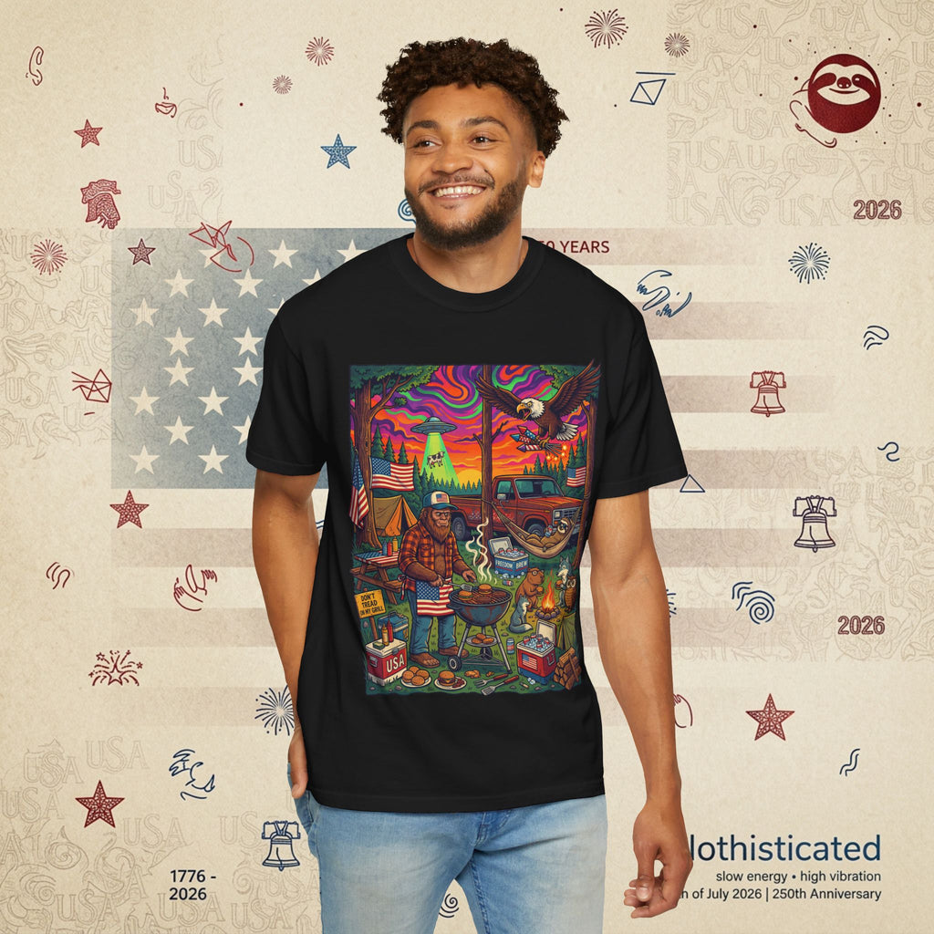 The Long Weekend — Sloth Campfire Americana T-Shirt