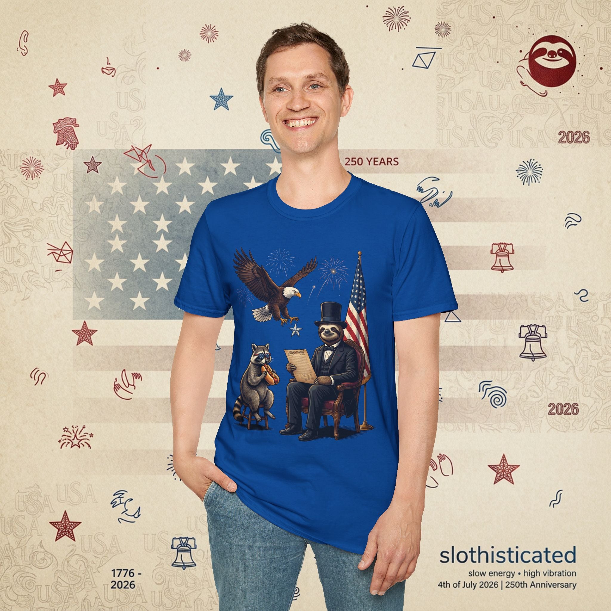 The Statesman — Lincoln-Era Sloth Portrait Tee