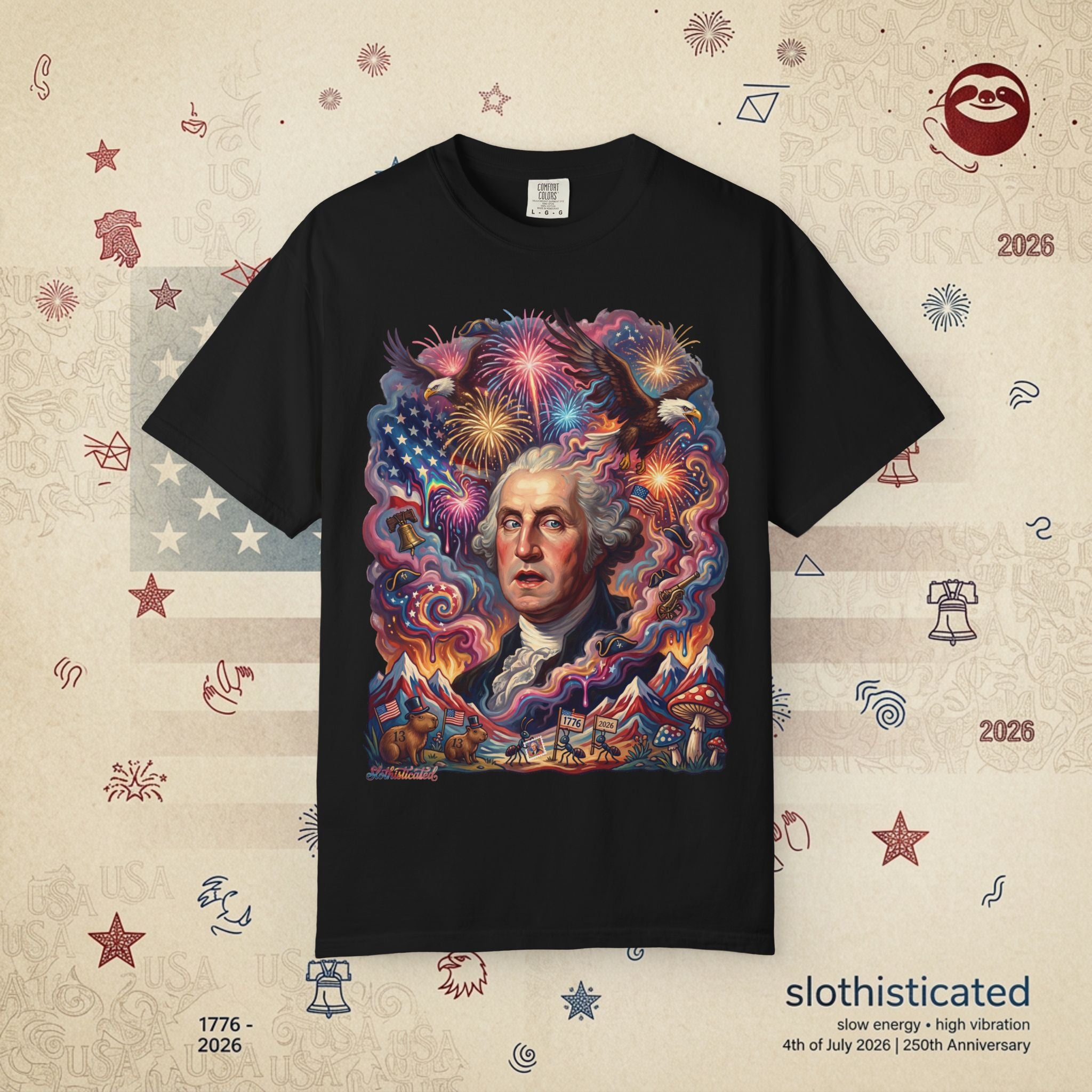 The Reverie — Psychedelic George Washington Fireworks T-Shirt