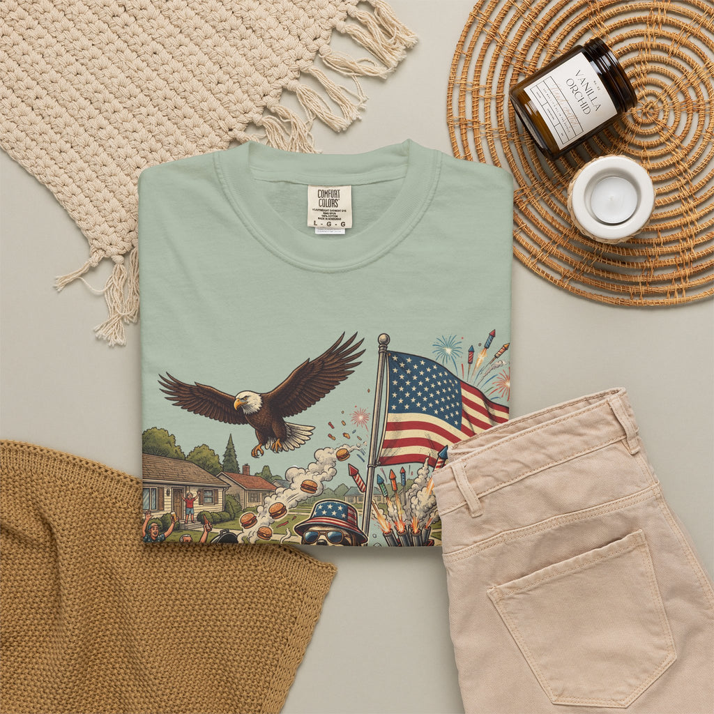 The Slow Ride — Sloth Riding Mower Americana T-Shirt