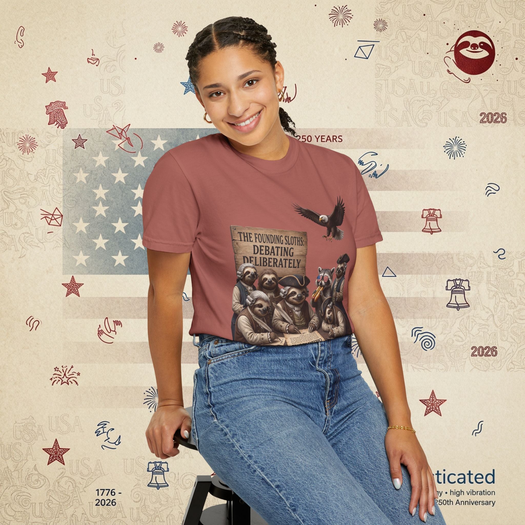 The Founding Sloths — Debating Deliberately Colonial Sloth Tee