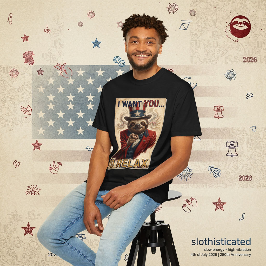 Uncle Slow — Patriotic Uncle Sam Sloth Relax Parody T-Shirt