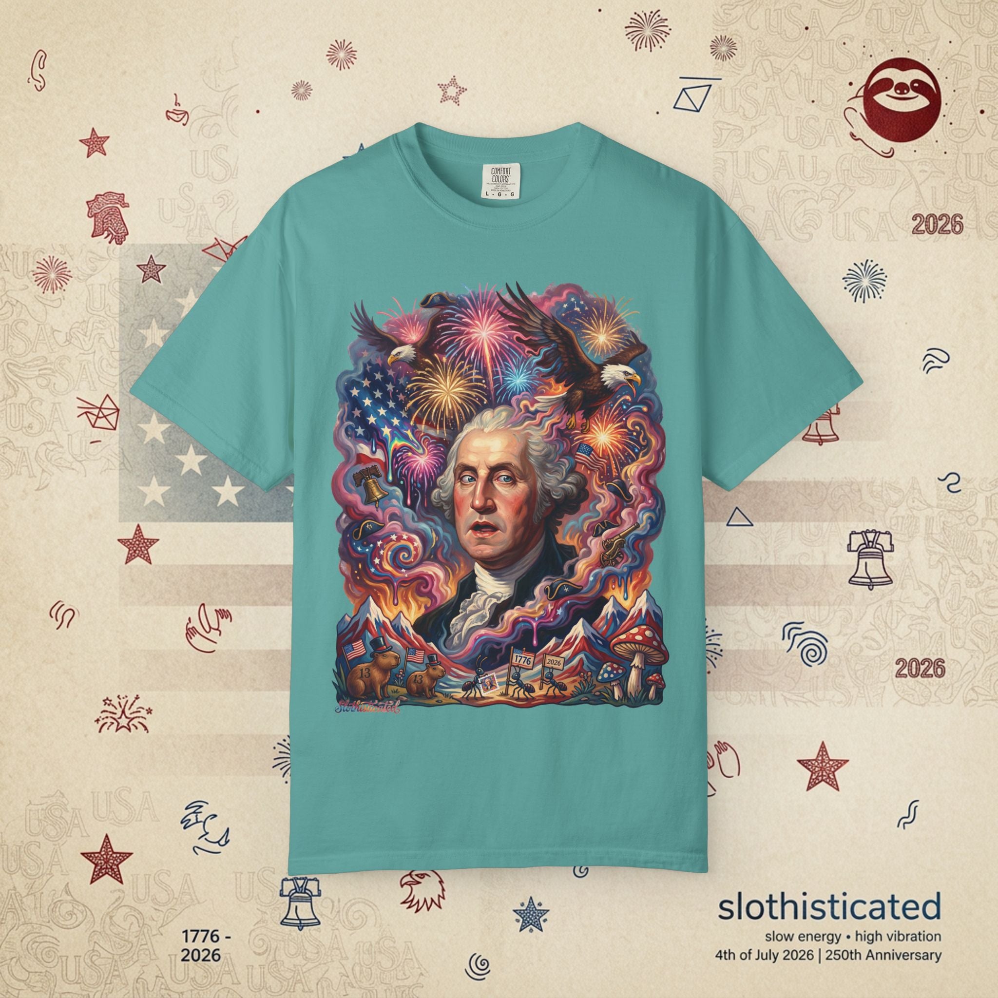 The Reverie — Psychedelic George Washington Fireworks T-Shirt