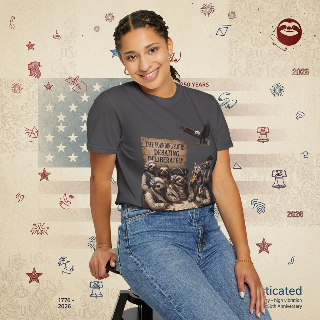 The Founding Sloths — Debating Deliberately Colonial Sloth Tee