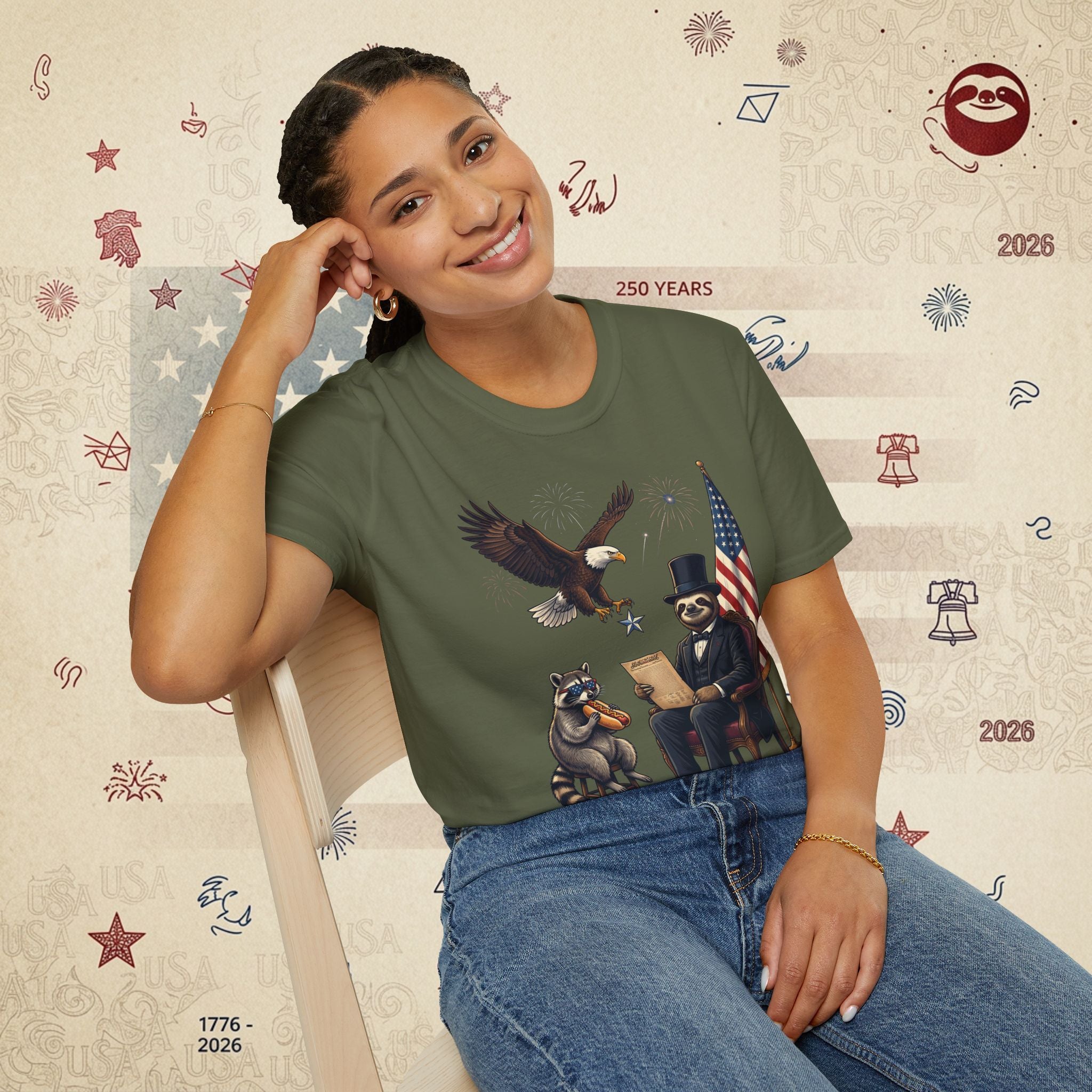 The Statesman — Lincoln-Era Sloth Portrait Tee