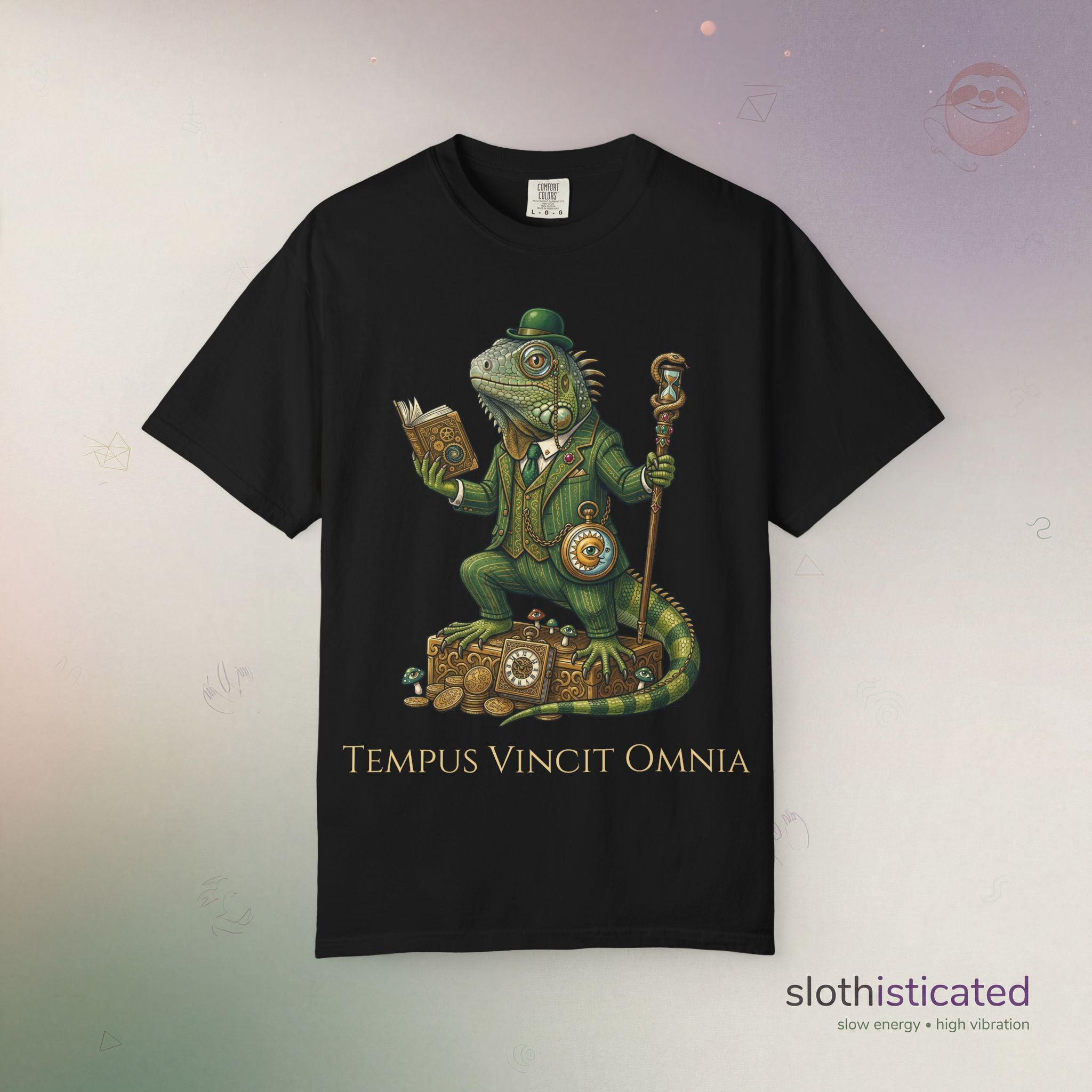 The Keeper of Hours — Mystical Iguana Sage T-Shirt