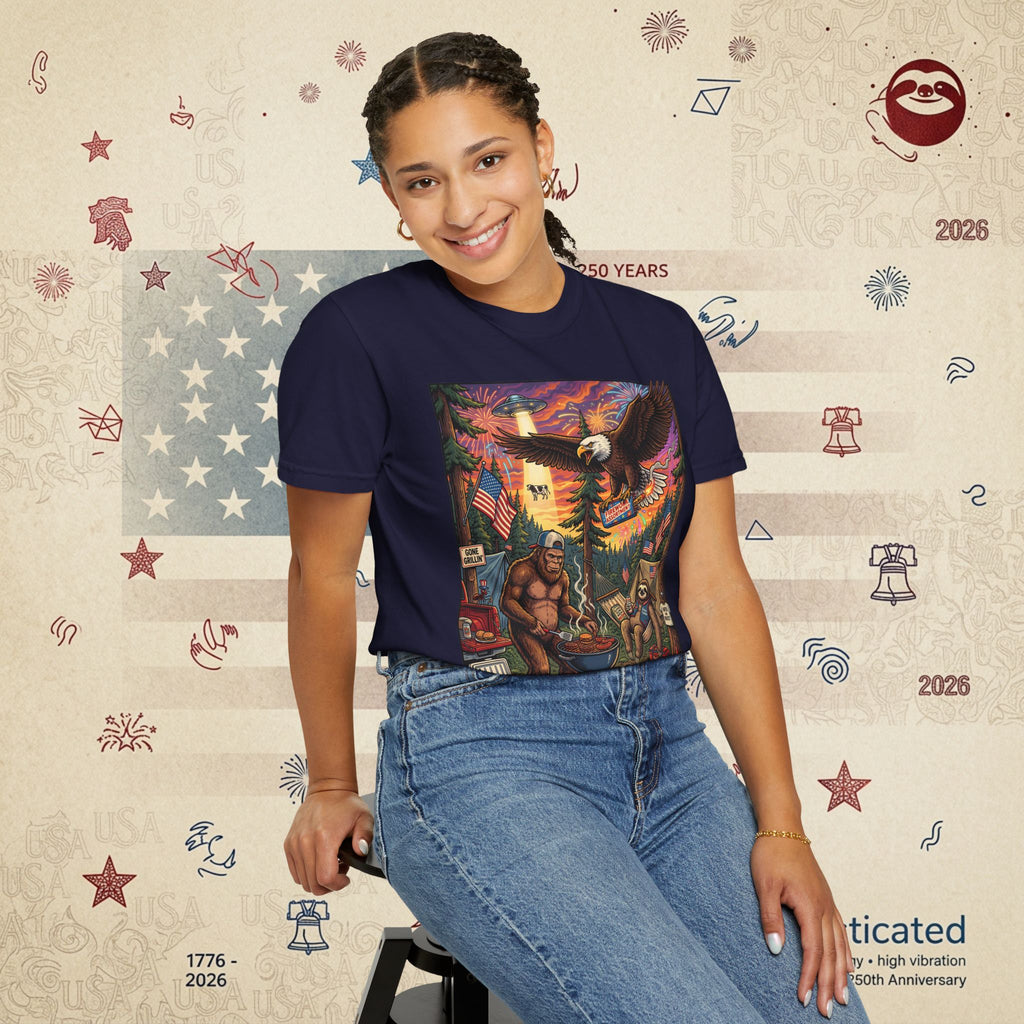 The Pitmaster — Patriotic Sasquatch Eagle Cookout T-Shirt